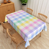 Lofaris Modern Colorful Checkered Rectangle Tablecloth for Vibrant and Fun Birthday or Pride Party Decor